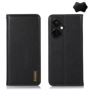 For OnePlus Nord CE 3 Lite KHAZNEH Nappa Top Layer Cowhide Leather Phone Case(Black)