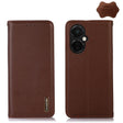 For OnePlus Nord CE 3 Lite KHAZNEH Nappa Top Layer Cowhide Leather Phone Case(Brown) - OnePlus Cases by PMC TechLife | Online Shopping South Africa | PMC TechLife | Buy Now Pay Later Mobicred