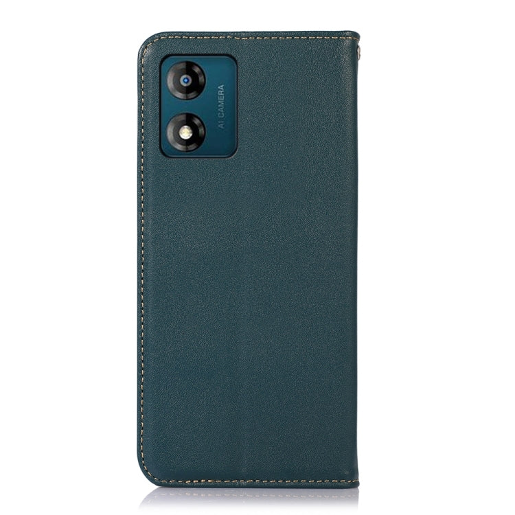For Motorola Moto E13 4G 2023 KHAZNEH Nappa Top Layer Cowhide Leather Phone Case(Green)