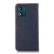 For Motorola Moto E13 4G 2023 KHAZNEH Nappa Top Layer Cowhide Leather Phone Case(Blue)