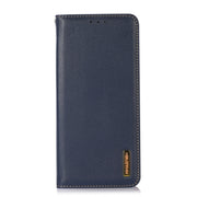 For Motorola Moto G53 5G KHAZNEH Nappa Top Layer Cowhide Leather Phone Case(Blue)
