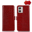 For Motorola Moto G53 5G Crocodile Top Layer Cowhide RFID Leather Phone Case(Red) - Motorola Cases by PMC TechLife | Online Shopping South Africa | PMC TechLife | Buy Now Pay Later Mobicred
