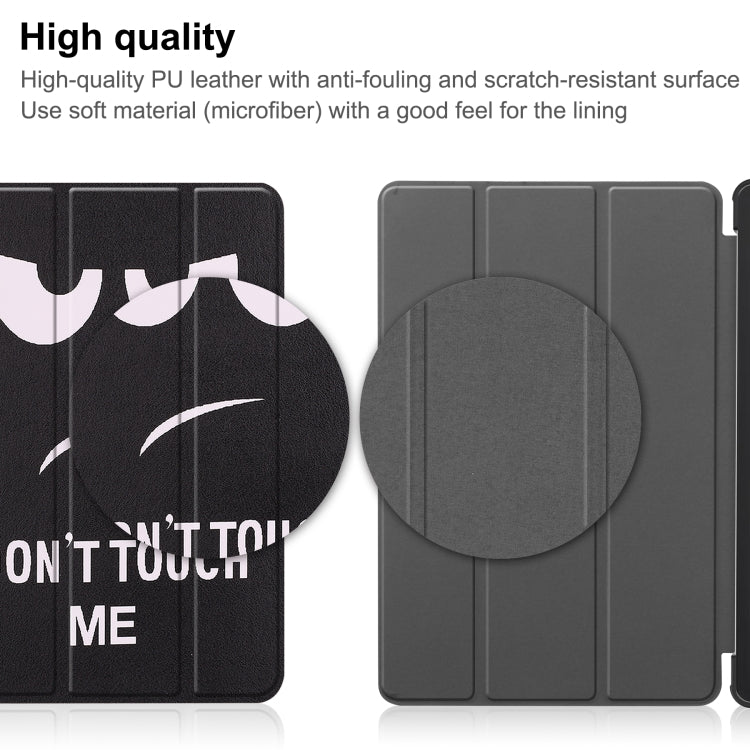 For Huawei Matepad SE 10.4 Custer Painted 3-Fold Holder Leather Tablet Case(Big Eye Me)