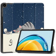 For Huawei Matepad SE 10.4 Custer Painted 3-Fold Holder Leather Tablet Case(Lazy Cat) - Huawei by PMC TechLife | Online Shopping South Africa | PMC TechLife | Buy Now Pay Later Mobicred