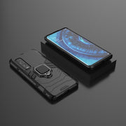 For OPPO Find X2 Pro PC + TPU Shockproof Protective Case with Magnetic Ring Holder(Black)