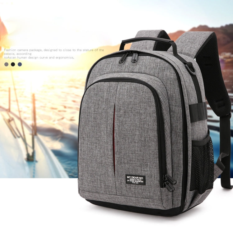 Small Water-resistant Camera Backpack Shoulders SLR Camera Bag(Grey)