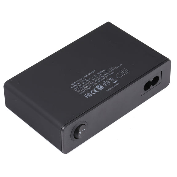 MFT-03Q 10 in 1 65W QC3.0 USB Smart Fast Charger, Plug Type:US Plug(Black)