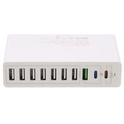 MFT-03Q 10 in 1 65W QC3.0 USB Smart Fast Charger, Plug Type:US Plug(White)