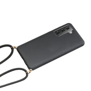 For Samsung Galaxy A54 5G Wheat Straw Material + TPU Phone Case with Lanyard(Black)