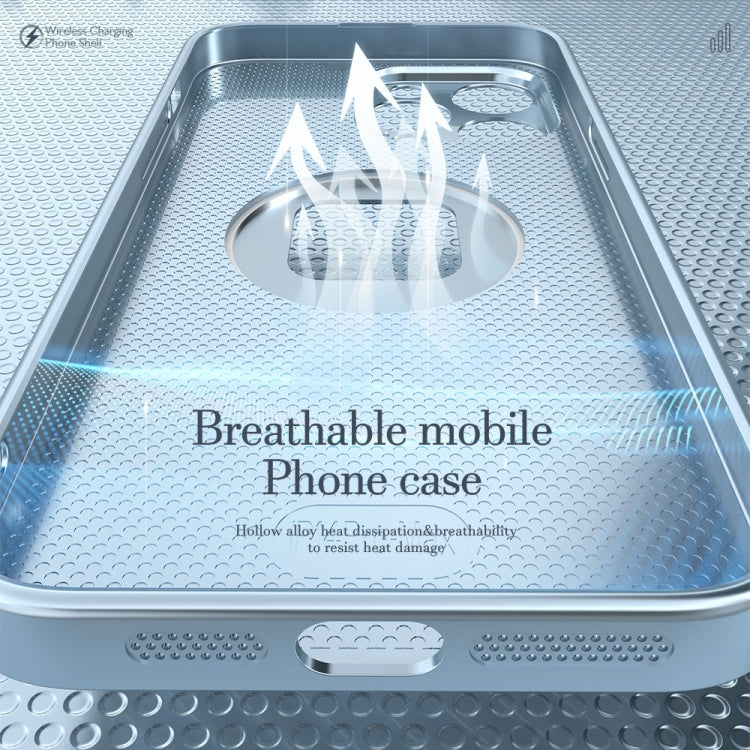 For iPhone 14 Pro R-JUST Square Round Mirror PC+TPU Phone Case(Blue)