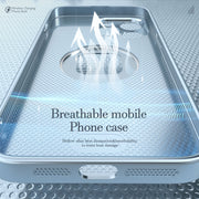For iPhone 14 Pro R-JUST Square Round Mirror PC+TPU Phone Case(Blue)