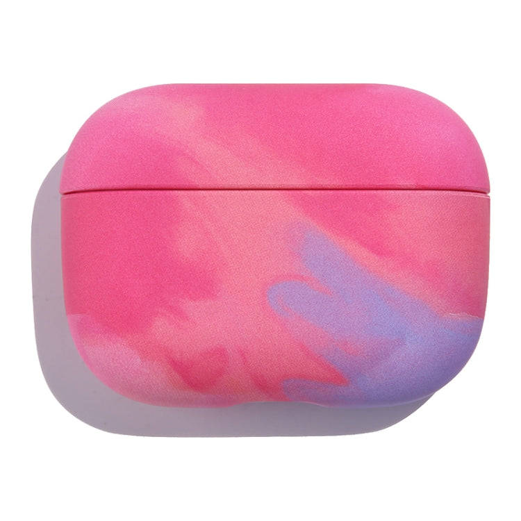 For AirPods Pro Ink Painting Water Sticker PC Earphone Case(Ink Rose Red)