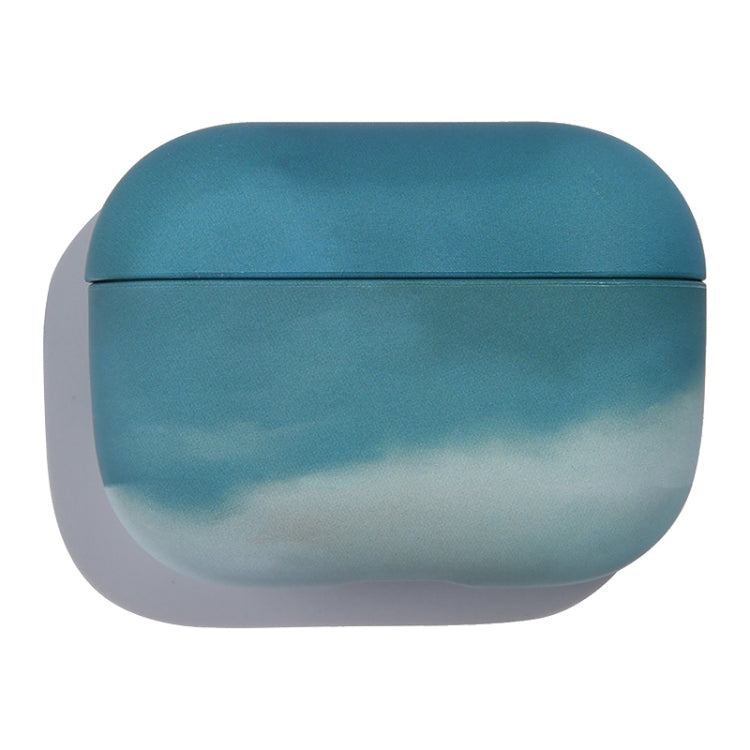 For AirPods Pro Ink Painting Water Sticker PC Earphone Case(Navy Blue)