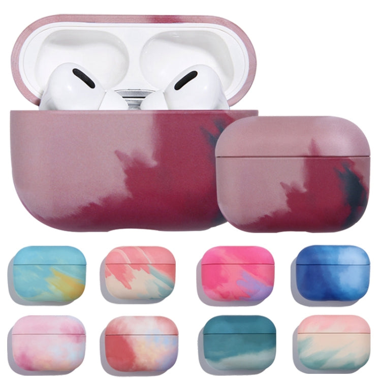 For AirPods Pro Ink Painting Water Sticker PC Earphone Case(Ink Rainbow)