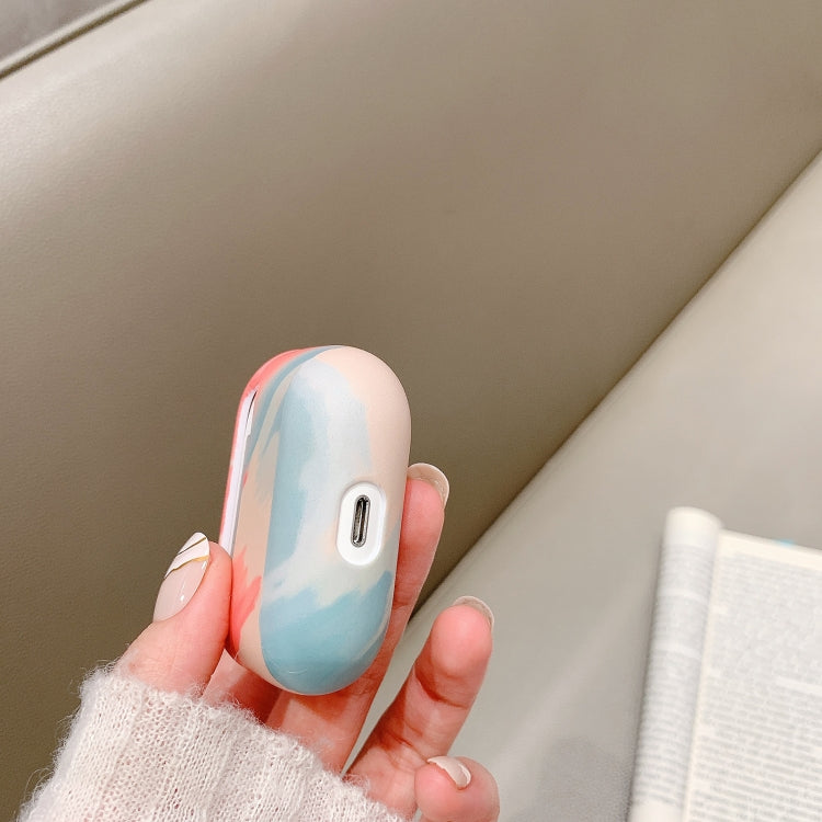 For AirPods Pro Ink Painting Water Sticker PC Earphone Case(Sea Blue)