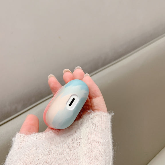 For AirPods 3 Ink Painting Water Sticker PC Earphone Case(Sea Blue)