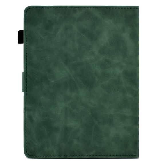 For 7 inch Tablets Peony Butterfly Embossed Leather Tablet Case(Green)
