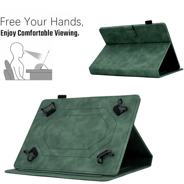 For 7 inch Tablets Peony Butterfly Embossed Leather Tablet Case(Green)