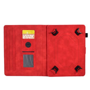 For 7 inch Tablets Peony Butterfly Embossed Leather Tablet Case(Red)