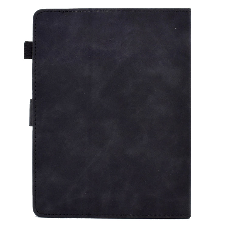 For 7 inch Tablets Peony Butterfly Embossed Leather Tablet Case(Black)