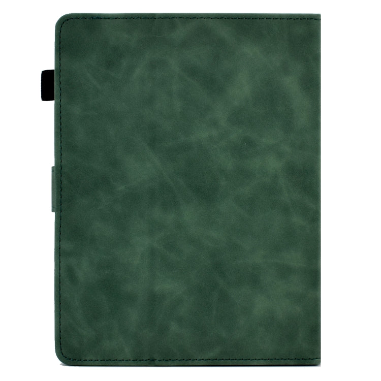 For 8 inch Tablets Peony Butterfly Embossed Leather Tablet Case(Green)