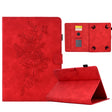 For 8 inch Tablets Peony Butterfly Embossed Leather Tablet Case(Red) - 8 inch by PMC TechLife | Online Shopping South Africa | PMC TechLife | Buy Now Pay Later Mobicred