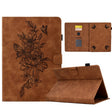 For 10 inch Tablets Peony Butterfly Embossed Leather Tablet Case(Brown) - 10 - 11 inch by PMC TechLife | Online Shopping South Africa | PMC TechLife | Buy Now Pay Later Mobicred
