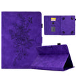 For 10 inch Tablets Peony Butterfly Embossed Leather Tablet Case(Purple) - 10 - 11 inch by PMC TechLife | Online Shopping South Africa | PMC TechLife | Buy Now Pay Later Mobicred