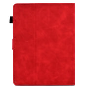 For 10 inch Tablets Peony Butterfly Embossed Leather Tablet Case(Red)