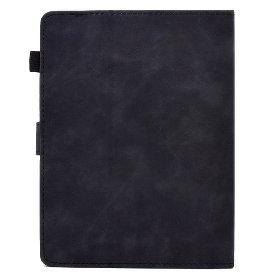For 10 inch Tablets Peony Butterfly Embossed Leather Tablet Case(Black)