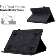For 10 inch Tablets Peony Butterfly Embossed Leather Tablet Case(Black)