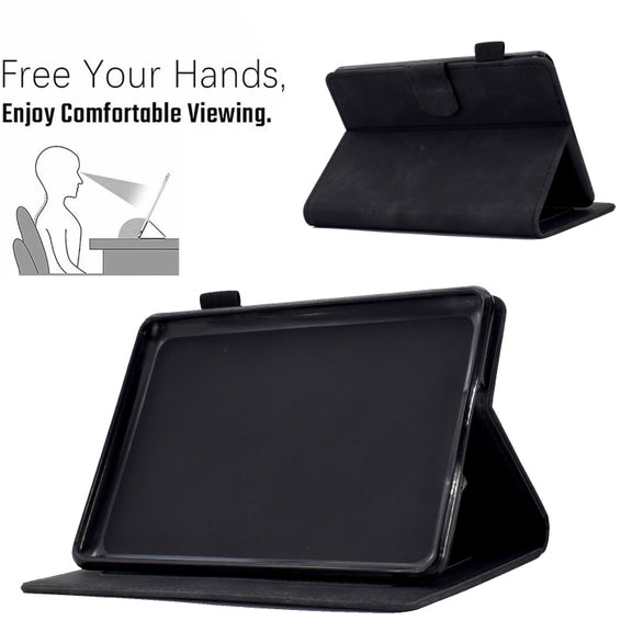 For Amazon Kindle 11th 2024 / 2022 Peony Butterfly Embossed Leather Smart Tablet Case(Black)