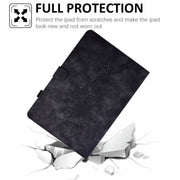 For Amazon Kindle 11th 2024 / 2022 Peony Butterfly Embossed Leather Smart Tablet Case(Black)
