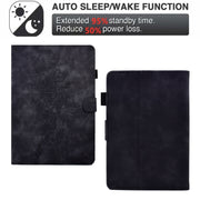 For Amazon Kindle 11th 2024 / 2022 Peony Butterfly Embossed Leather Smart Tablet Case(Black)