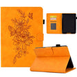 For Amazon Kindle 11th 2022 Peony Butterfly Embossed Leather Smart Tablet Case(Khaki) - Amazon by PMC TechLife | Online Shopping South Africa | PMC TechLife | Buy Now Pay Later Mobicred