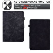 For Amazon Kindle Fire HD10 2021 Peony Butterfly Embossed Leather Smart Tablet Case(Black)