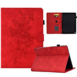 For Amazon Kindle Fire HD8 2022 Peony Butterfly Embossed Leather Smart Tablet Case(Red) - Amazon by PMC TechLife | Online Shopping South Africa | PMC TechLife | Buy Now Pay Later Mobicred