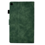 For Amazon Kindle Fire HD8 2018/2017/2016 Peony Butterfly Embossed Leather Smart Tablet Case(Green)