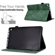 For Amazon Kindle Fire HD8 2018/2017/2016 Peony Butterfly Embossed Leather Smart Tablet Case(Green)