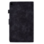 For Amazon Kindle Fire HD8 2018/2017/2016 Peony Butterfly Embossed Leather Smart Tablet Case(Black)