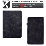 For Amazon Kindle Fire HD8 2018/2017/2016 Peony Butterfly Embossed Leather Smart Tablet Case(Black)