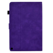 For Amazon Kindle Fire HD8 2020 Peony Butterfly Embossed Leather Smart Tablet Case(Purple)