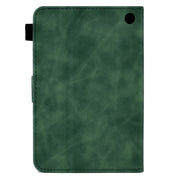 For Amazon Kindle Fire 7 2022 Peony Butterfly Embossed Leather Smart Tablet Case(Green)