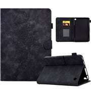 For Amazon Kindle Fire 7 2022 Peony Butterfly Embossed Leather Smart Tablet Case(Black)