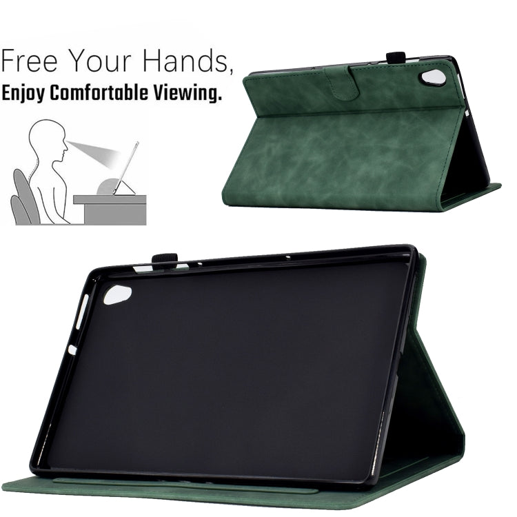 For Lenovo Tab M10 Gen 2 Peony Butterfly Embossed Leather Smart Tablet Case(Green)
