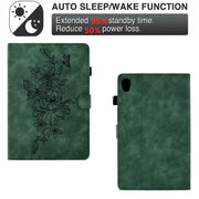 For Lenovo Tab M10 Gen 2 Peony Butterfly Embossed Leather Smart Tablet Case(Green)