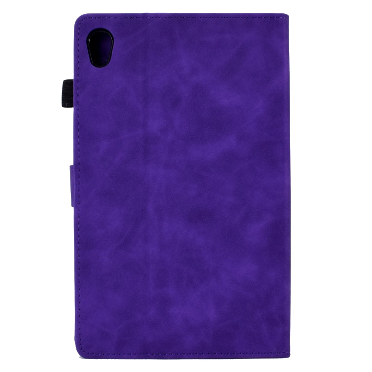 For Lenovo Tab M10 Gen 2 Peony Butterfly Embossed Leather Smart Tablet Case(Purple)