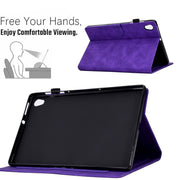 For Lenovo Tab M10 Gen 2 Peony Butterfly Embossed Leather Smart Tablet Case(Purple)