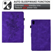 For Lenovo Tab M10 Gen 2 Peony Butterfly Embossed Leather Smart Tablet Case(Purple)