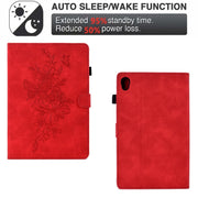 For Lenovo Tab M10 Gen 2 Peony Butterfly Embossed Leather Smart Tablet Case(Red)